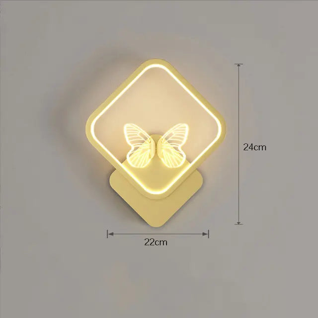 STODE® Modern Gold 15W Wall Lamp - Designer Bedroom Light with 3-Color Modes, 27cm Square LED for Living Room & Background Decor (Pack of 1)