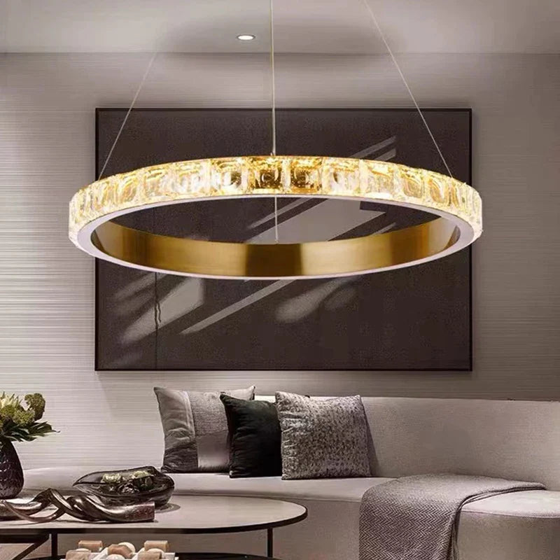 Luxury Crystal LED Chandeliers - Elegant Lighting Fixture for Living Room, Kitchen, and Hotel Decor