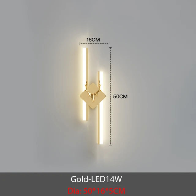 Modern Minimalist Gold Long LED Acrylic Wall Lamp – Sleek Illumination for Any Room