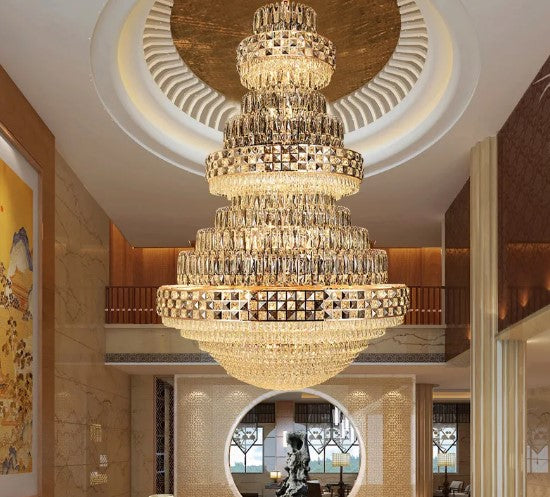 Opulent Crystal Manor Chandelier – Grand Lighting for Luxury Homes, Hotels & Exclusive Spaces