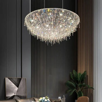 Italian Style Crystal Chandelier – 600mm Designer Lamp for Living Room, Villa, Hotel, and Restaurant Atmosphere