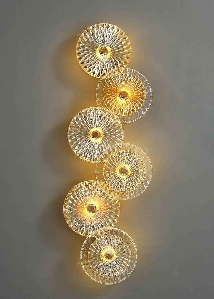 Modern Golden Glass LED Wall Art Lamp - Warm White Elegant Lighting