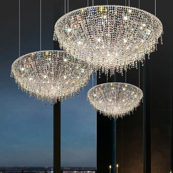 Italian Style Crystal Chandelier – 600mm Designer Lamp for Living Room, Villa, Hotel, and Restaurant Atmosphere