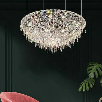 Italian Style Crystal Chandelier – 600mm Designer Lamp for Living Room, Villa, Hotel, and Restaurant Atmosphere