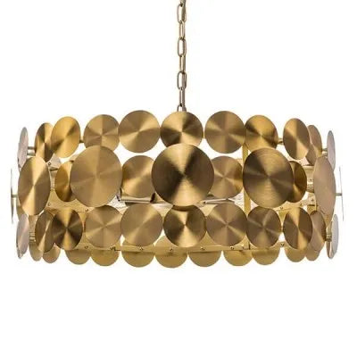 Golden Circular Plates Modern Chandelier - E14 Holder Type for Stylish Lighting - Size 400MM