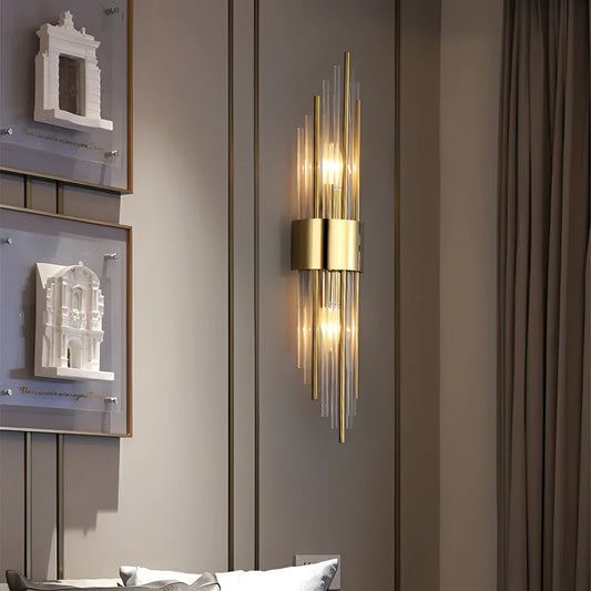 Modern Vertical Gold LED Wall Sconce - Luxury Indoor Lighting Fixture