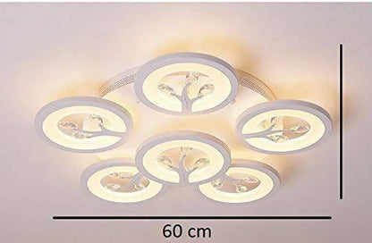 Brown Body Ring Design for Dining Room Elegance - 6 Light Round Crystal LED Chandelier