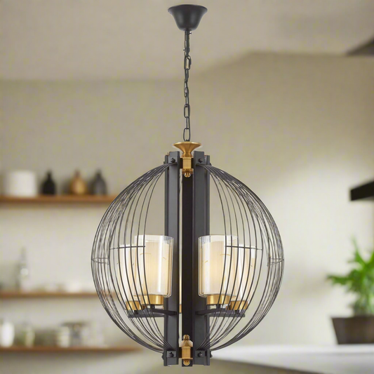 Caged Elegance Pendant Light - Modern Industrial Hanging Fixture