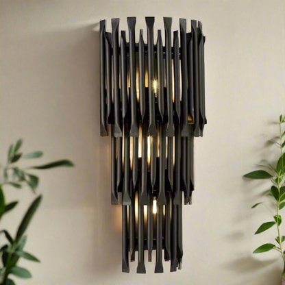 Black Grandiose Wall Sconce - Modern Luminary for Elegant Home Ambiance