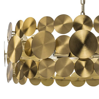 Golden Circular Plates Modern Chandelier - E14 Holder Type for Stylish Lighting - Size 400MM