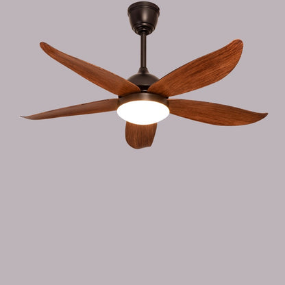 West Minister Ceiling Fan - 122 cm Span, Matt Black Finish Metal Body with Teak Finish ABS Blades, Dimmable LED Lighting, and Remote Control