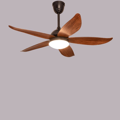 West Minister Ceiling Fan - 122 cm Span, Matt Black Finish Metal Body with Teak Finish ABS Blades, Dimmable LED Lighting, and Remote Control