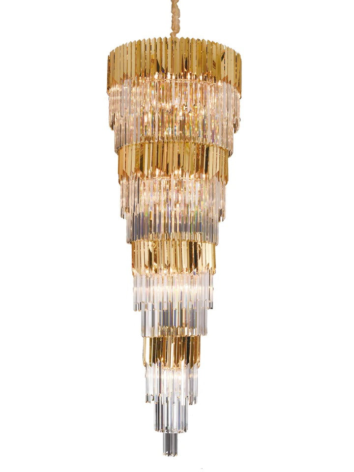 Elegant Modern Minimalist K9 Crystal Chandelier for Living Room & Staircase - 600*1800MM Duplex Lighting