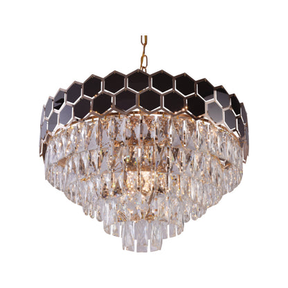 Majestic Manor Crystal Hexagon Chandelier – Exquisite Home Decor Lighting