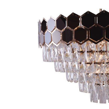 Majestic Manor Crystal Hexagon Chandelier – Exquisite Home Decor Lighting