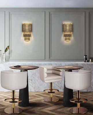 Golden Grandiose Luminary Wall Sconces - Elegant Lighting for Luxurious Interiors