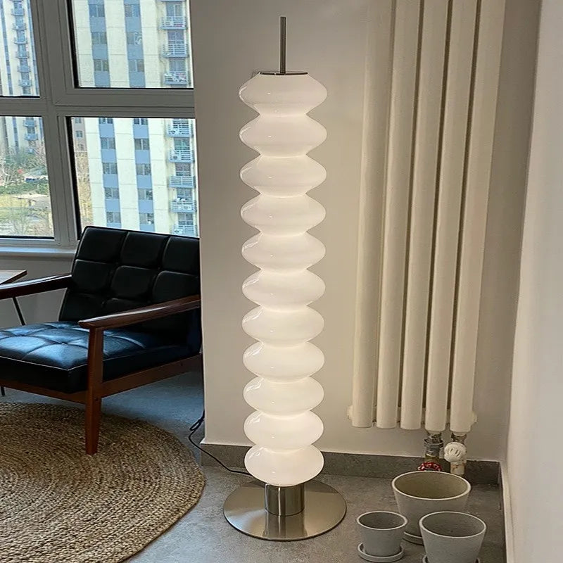 Aesthetic Caterpillar Glass Floor Lamp - Unique Modern Lighting for Stylish Home Decor