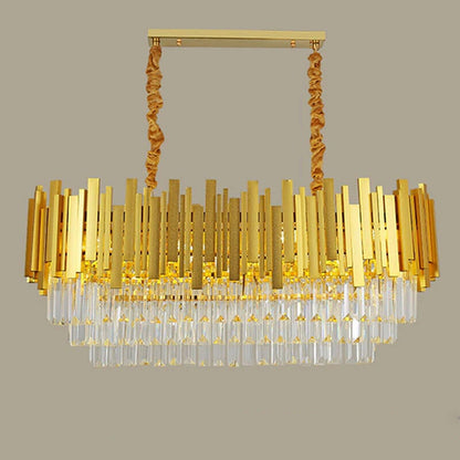 Modern Gold Crystal Pendant Chandelier – Large Ceiling Light for Luxurious Living Rooms - 1200mm