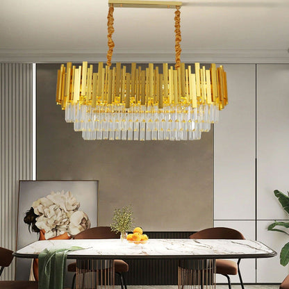 Modern Gold Crystal Pendant Chandelier – Large Ceiling Light for Luxurious Living Rooms - 1200mm