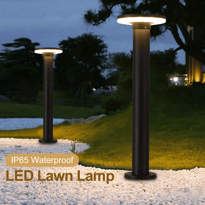 Sleek Circular Bollard Light - Modern Outdoor Lighting Fixture for Pathways and Garden Decor