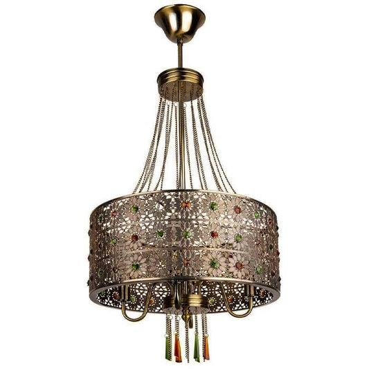 Antique Design Carved Hanging Light Fixture - Elegant Ceiling Pendant Chandelier for Classic Home Decor