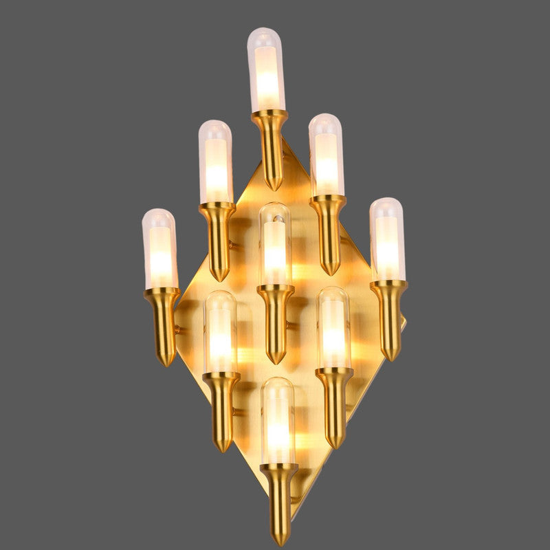 Creative Candle-Shaped Wall Lamp – Gold Luxury LED Hanging Lights for Bedside & Living Room