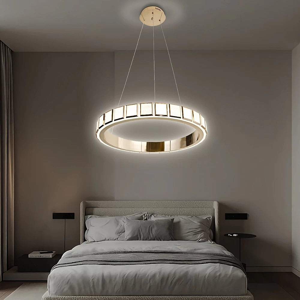 Modern Golden Chandelier - 36W Elegant Ceiling Fixture, 60cm Diameter for Stylish Home Decor